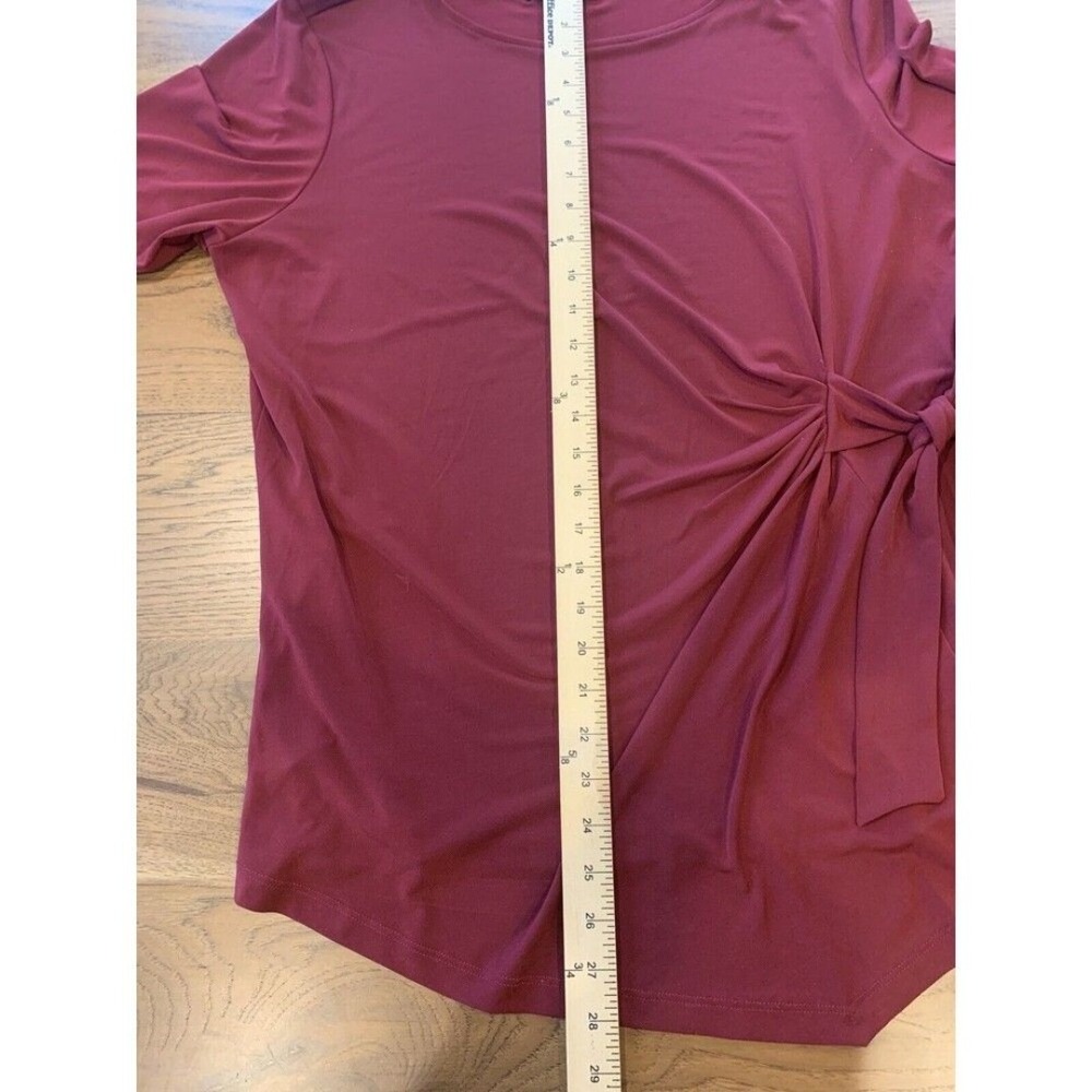 Liz Claiborne XL Burgundy Scoop Neck Cinch At Waist Tunic Top - Picture 11 of 12
